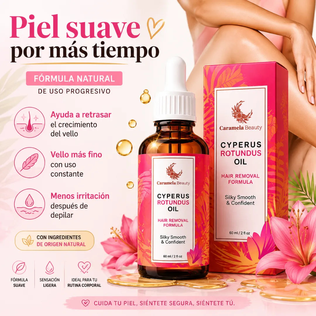 Aceite de Cyperus Rotundus para Reducción del Vello Corporal | Fórmula Natural 60 ml